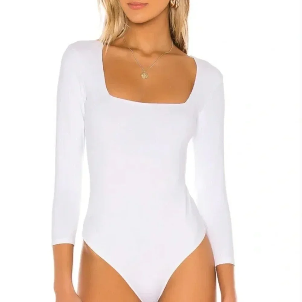 Free People Truth Or Square Bodysuit in White